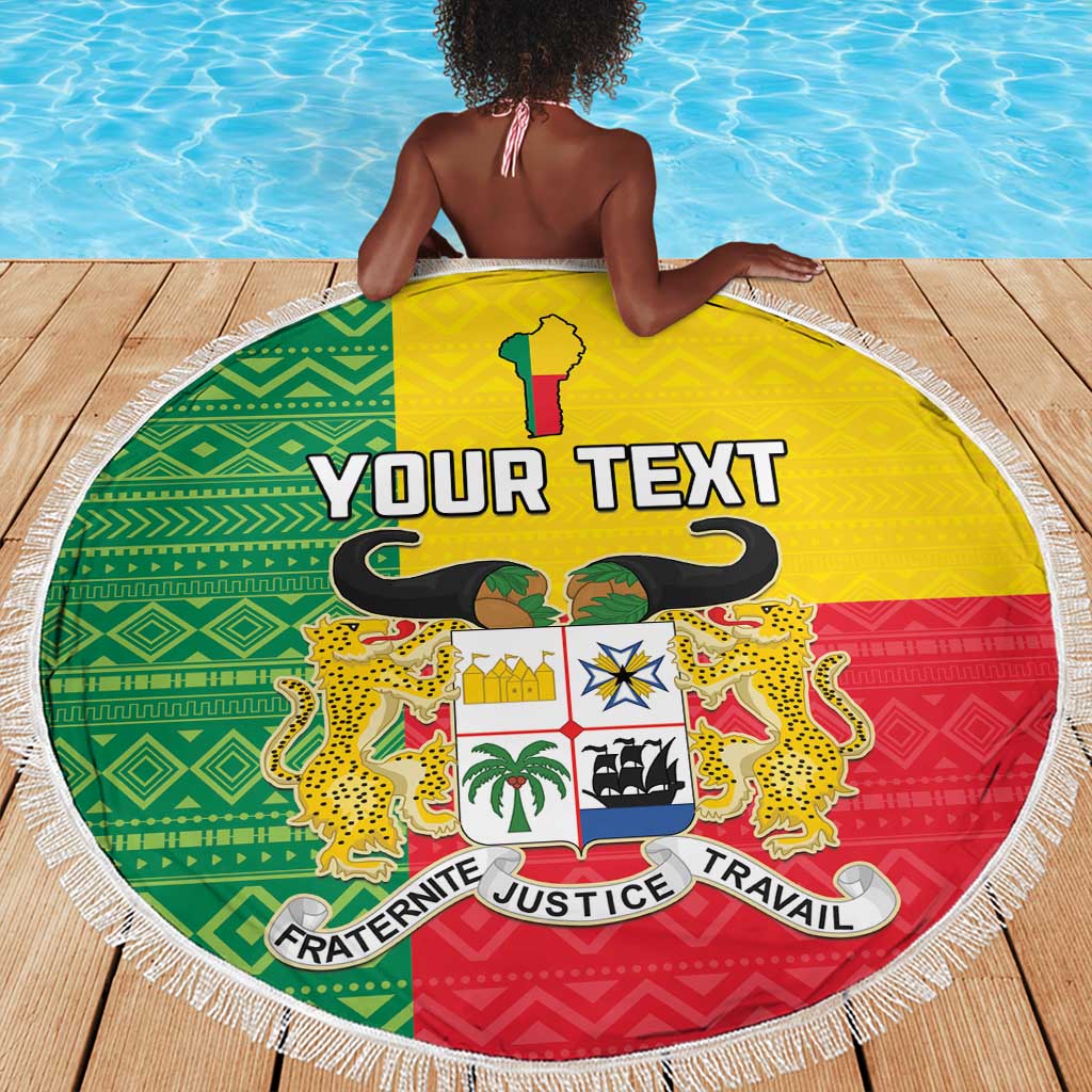Personalised Afro Benin Beach Blanket Flag Style - African Pattern