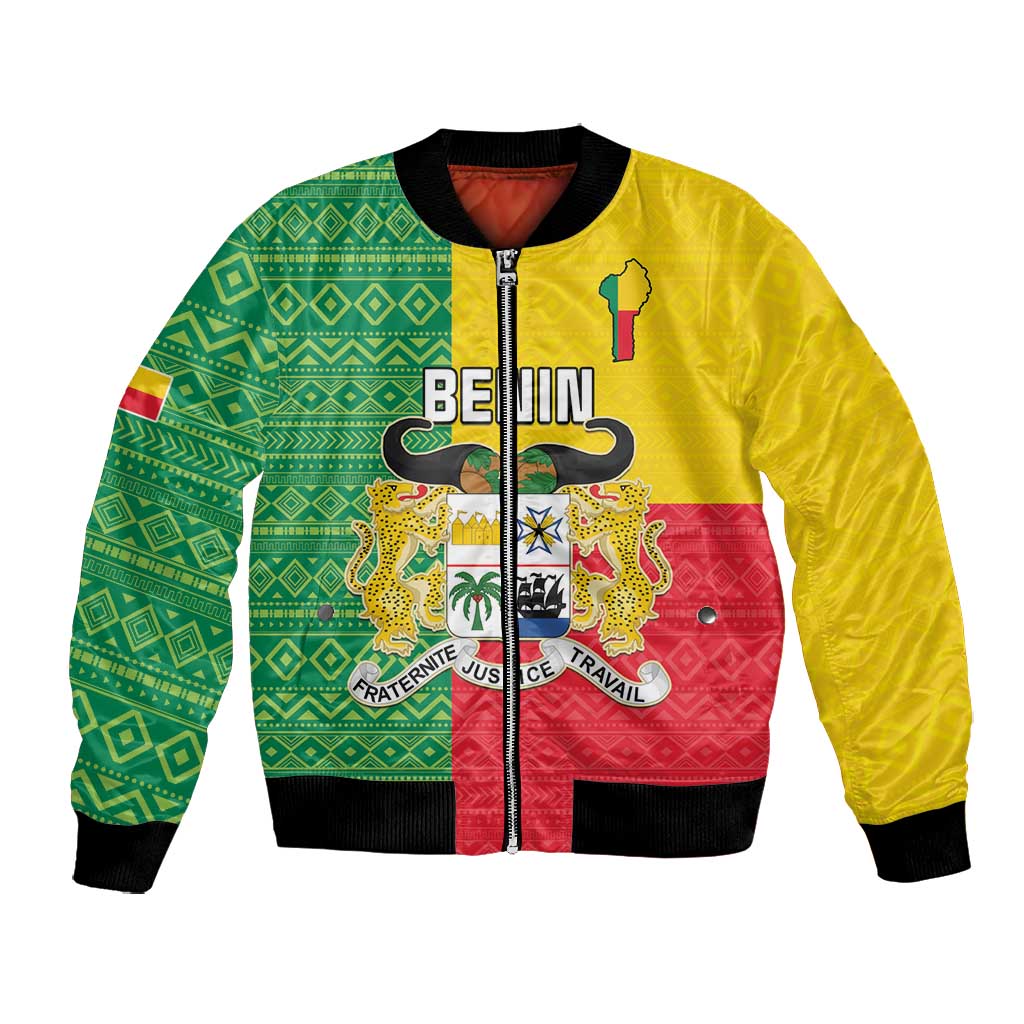 Personalised Afro Benin Bomber Jacket Flag Style - African Pattern