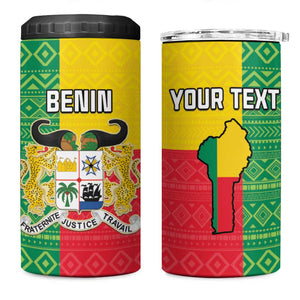 Personalised Afro Benin 4 in 1 Can Cooler Tumbler Flag Style - African Pattern