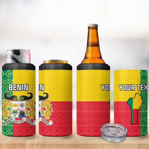 Personalised Afro Benin 4 in 1 Can Cooler Tumbler Flag Style - African Pattern