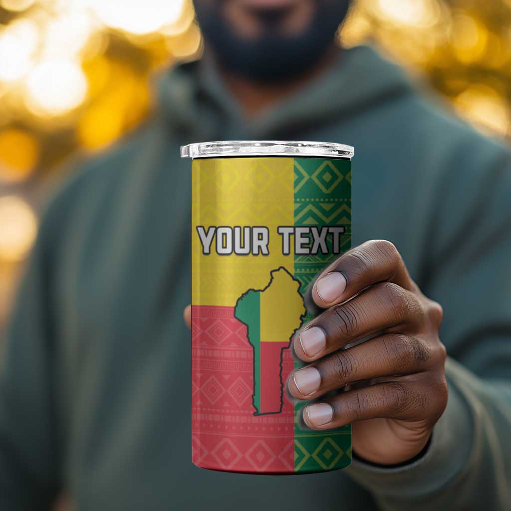 Personalised Afro Benin 4 in 1 Can Cooler Tumbler Flag Style - African Pattern