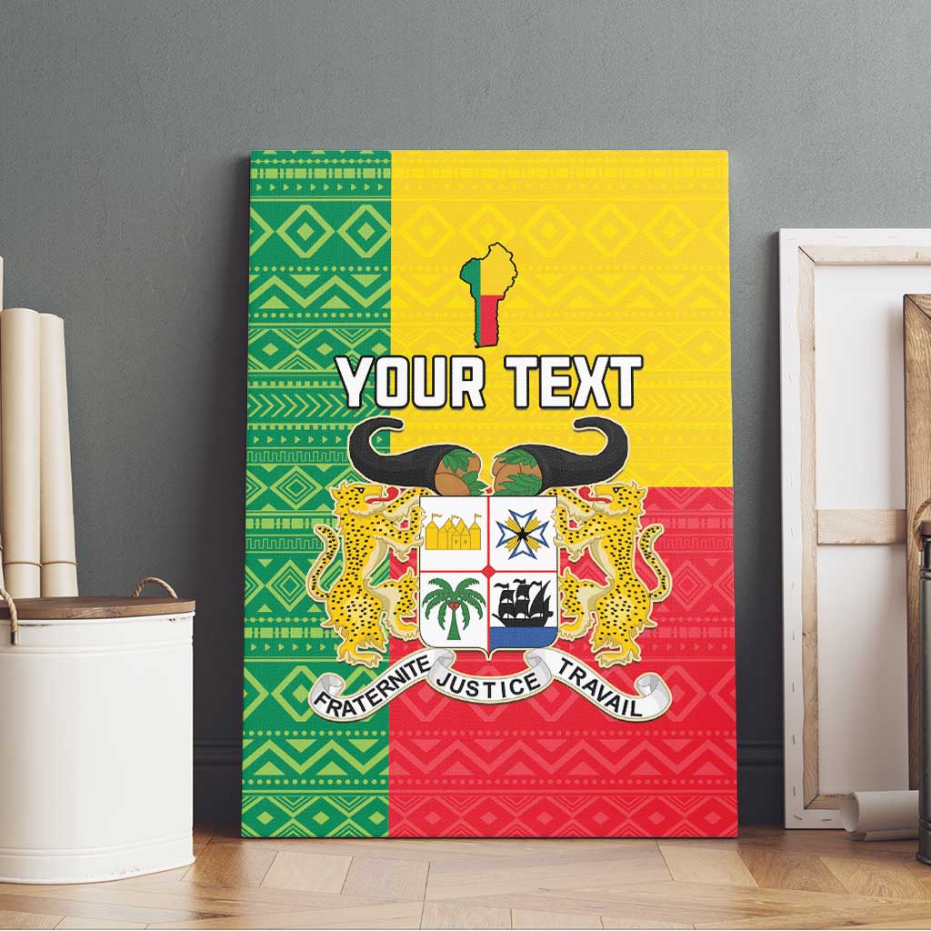 Personalised Afro Benin Canvas Wall Art Flag Style - African Pattern