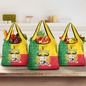 Personalised Afro Benin Grocery Bag Flag Style - African Pattern