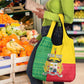 Personalised Afro Benin Grocery Bag Flag Style - African Pattern