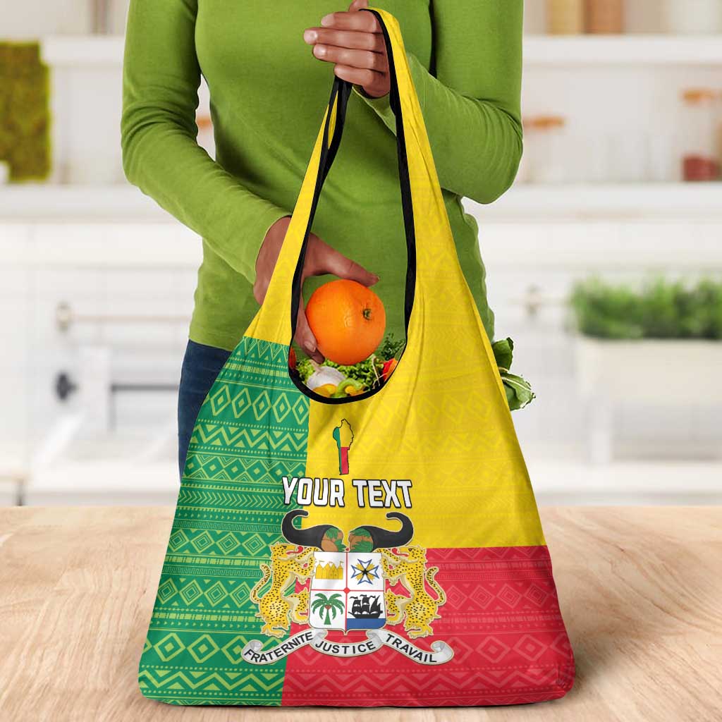Personalised Afro Benin Grocery Bag Flag Style - African Pattern