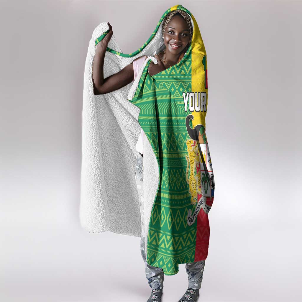 Personalised Afro Benin Hooded Blanket Flag Style - African Pattern
