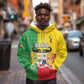 Personalised Afro Benin Hoodie Flag Style - African Pattern