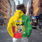 Personalised Afro Benin Hoodie Flag Style - African Pattern