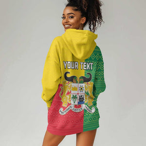 Personalised Afro Benin Hoodie Dress Flag Style - African Pattern