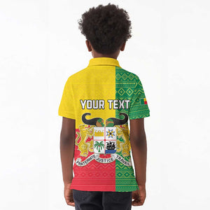 Personalised Afro Benin Kid Polo Shirt Flag Style - African Pattern