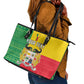 Personalised Afro Benin Leather Tote Bag Flag Style - African Pattern
