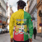 Personalised Afro Benin Long Sleeve Button Shirt Flag Style - African Pattern