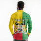 Personalised Afro Benin Long Sleeve Polo Shirt Flag Style - African Pattern