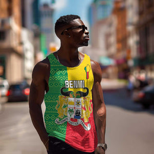 Personalised Afro Benin Men Tank Top Flag Style - African Pattern