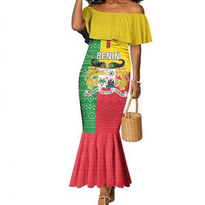 Personalised Afro Benin Mermaid Dress Flag Style - African Pattern