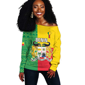 Personalised Afro Benin Off Shoulder Sweater Flag Style - African Pattern