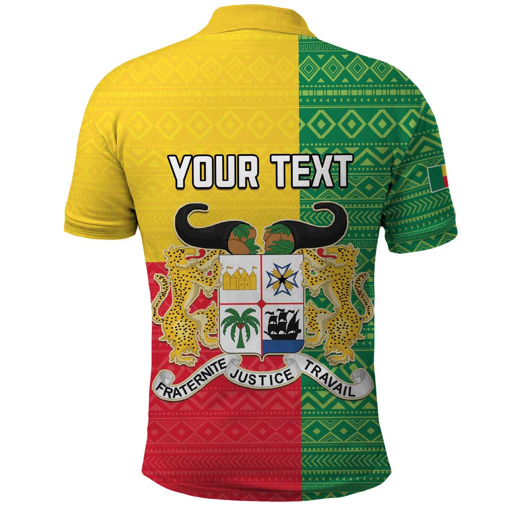 Personalised Afro Benin Polo Shirt Flag Style - African Pattern