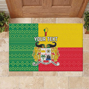 Personalised Afro Benin Rubber Doormat Flag Style - African Pattern