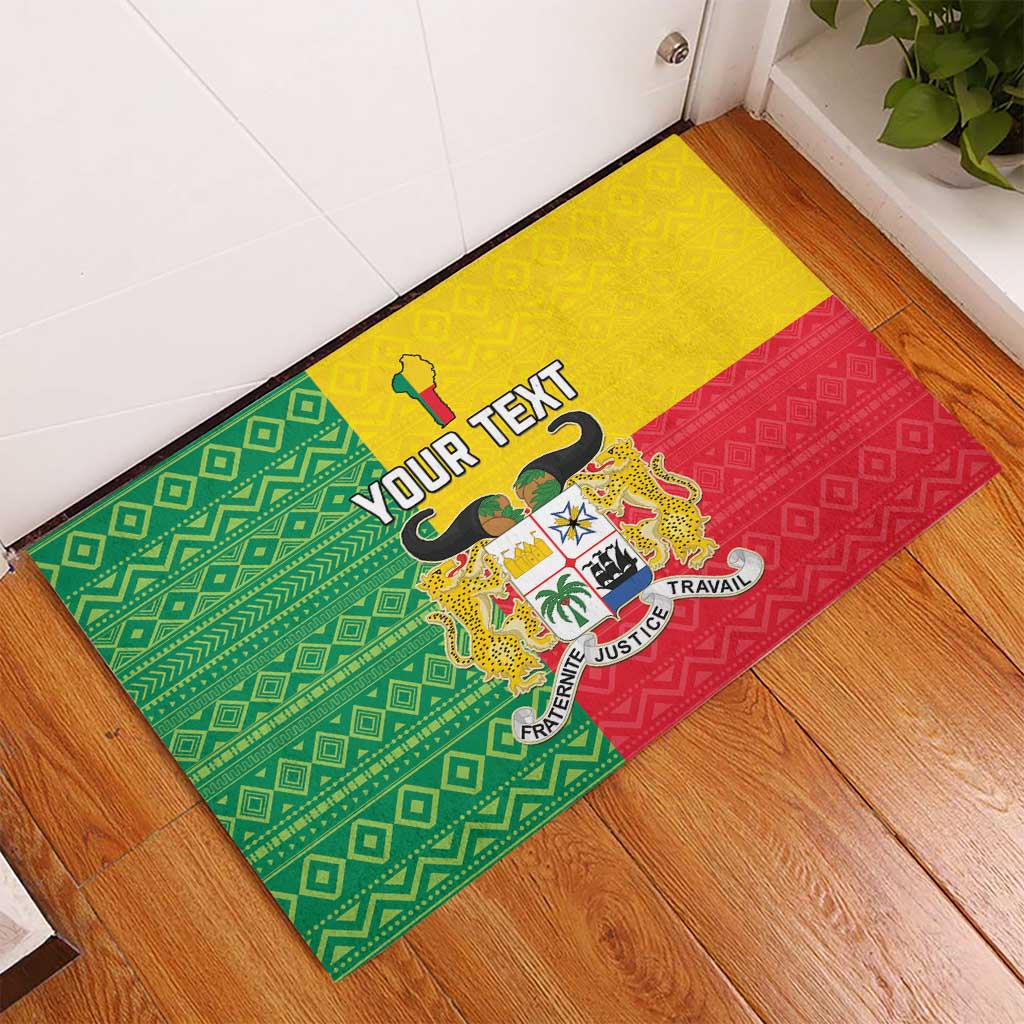 Personalised Afro Benin Rubber Doormat Flag Style - African Pattern