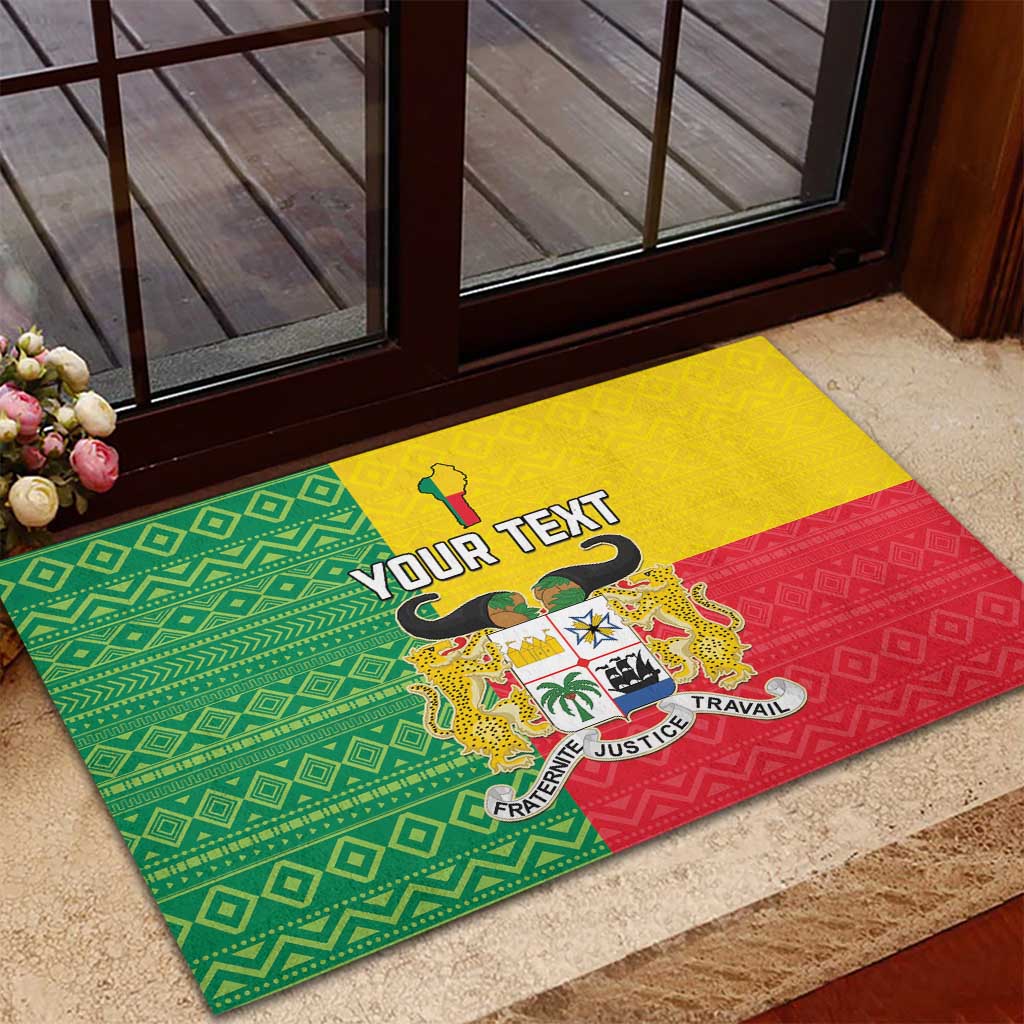 Personalised Afro Benin Rubber Doormat Flag Style - African Pattern