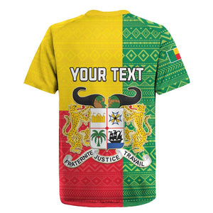Personalised Afro Benin Rugby Jersey Flag Style - African Pattern