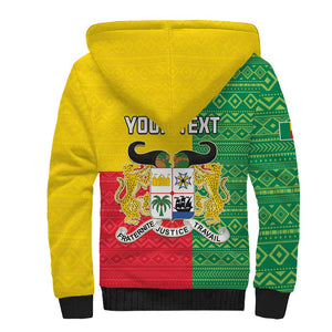 Personalised Afro Benin Sherpa Hoodie Flag Style - African Pattern