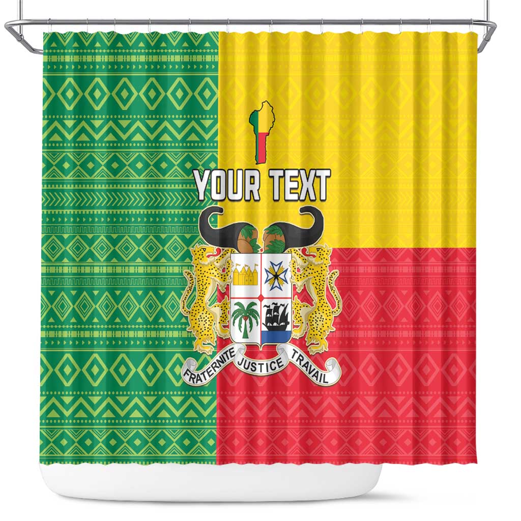 Personalised Afro Benin Shower Curtain Flag Style - African Pattern
