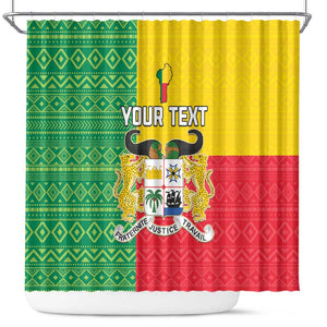 Personalised Afro Benin Shower Curtain Flag Style - African Pattern