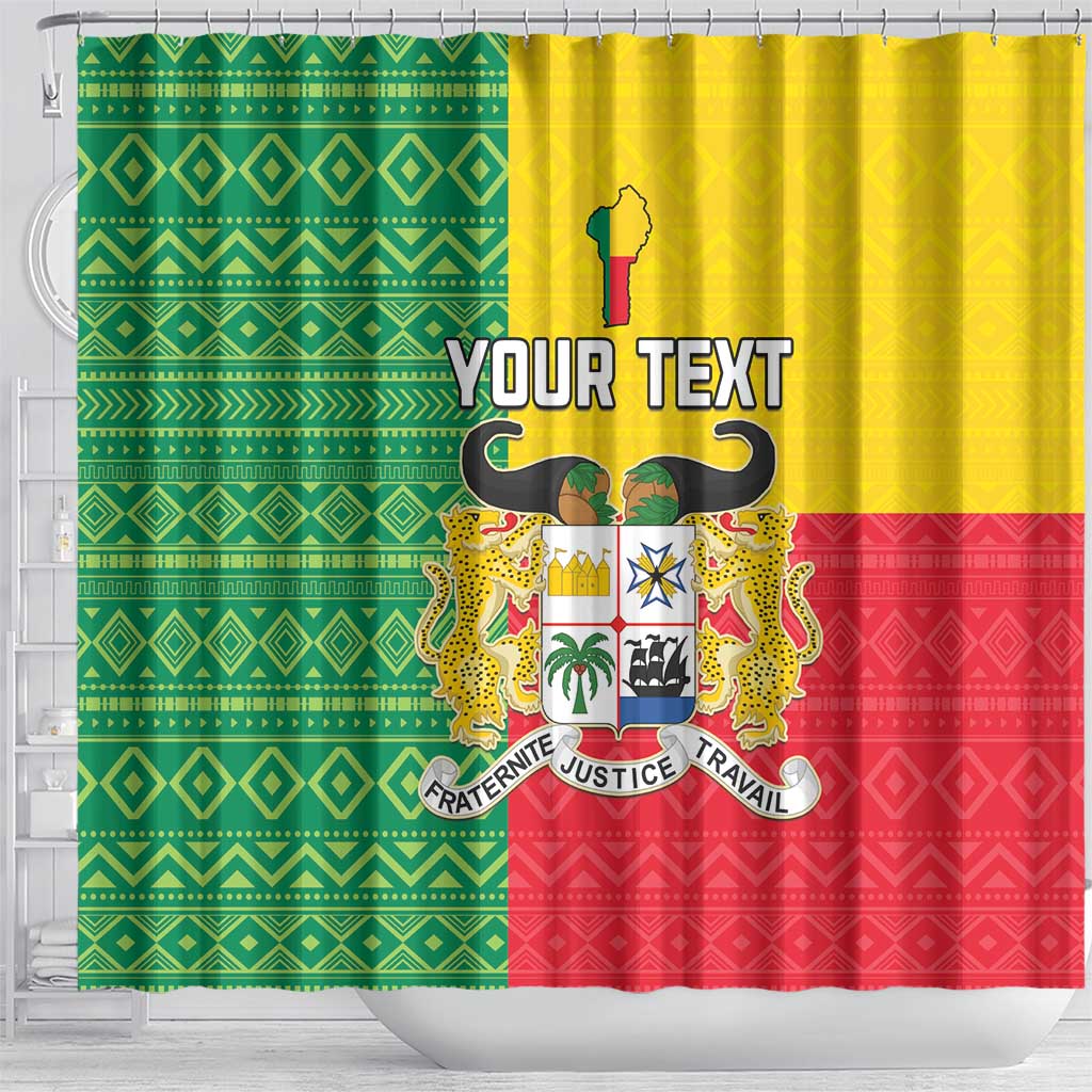 Personalised Afro Benin Shower Curtain Flag Style - African Pattern