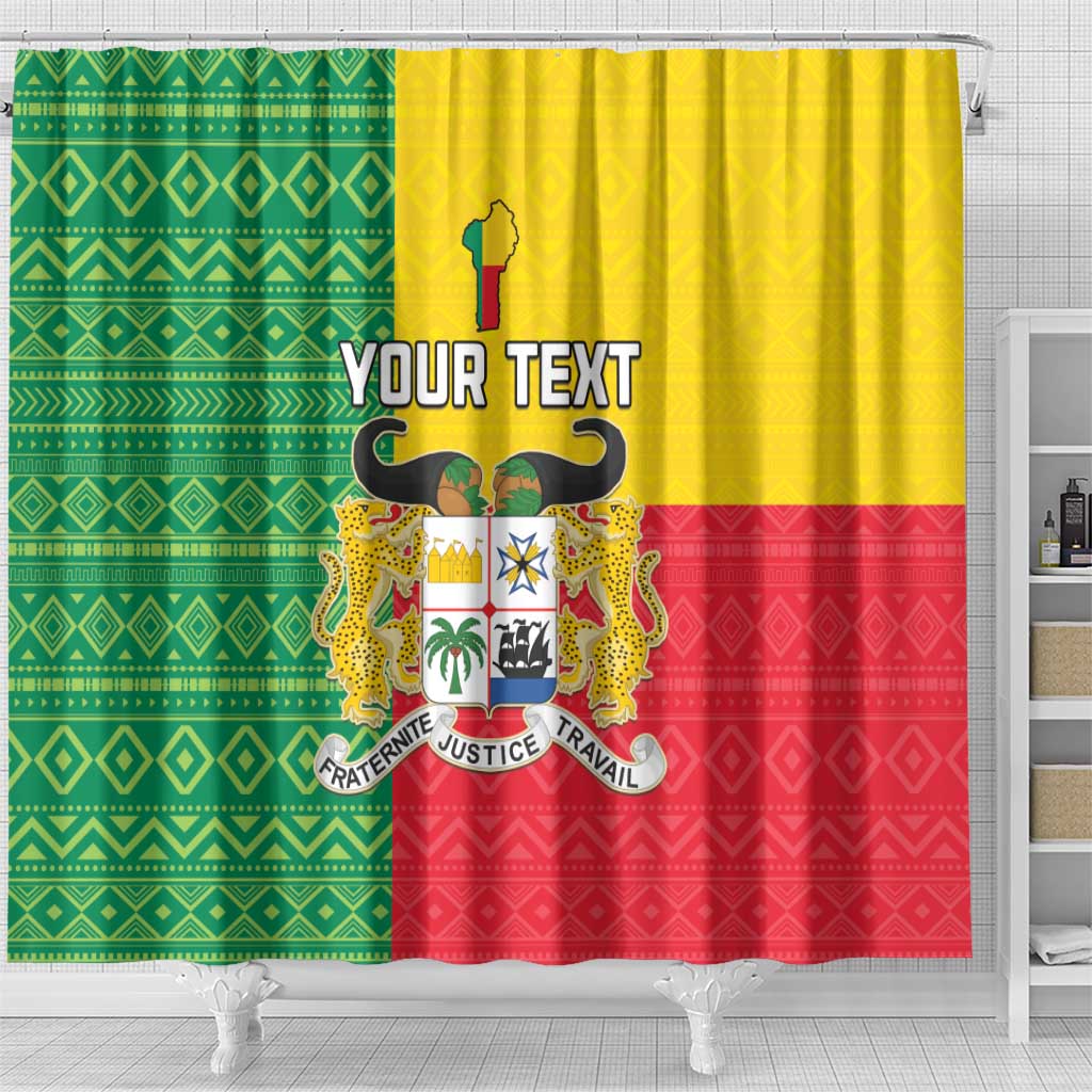 Personalised Afro Benin Shower Curtain Flag Style - African Pattern