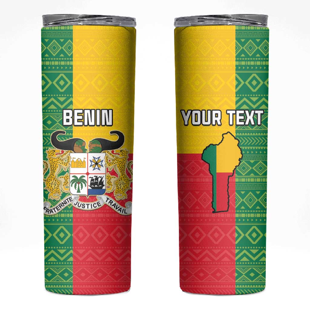 Personalised Afro Benin Skinny Tumbler Flag Style - African Pattern
