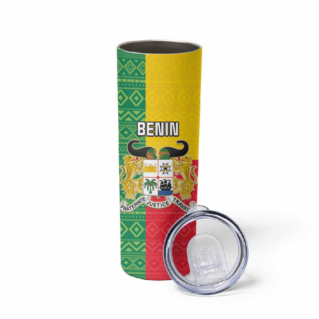 Personalised Afro Benin Skinny Tumbler Flag Style - African Pattern
