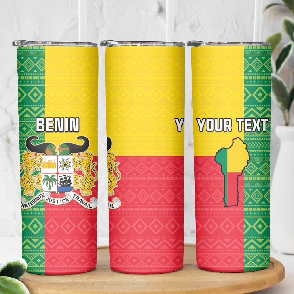 Personalised Afro Benin Skinny Tumbler Flag Style - African Pattern