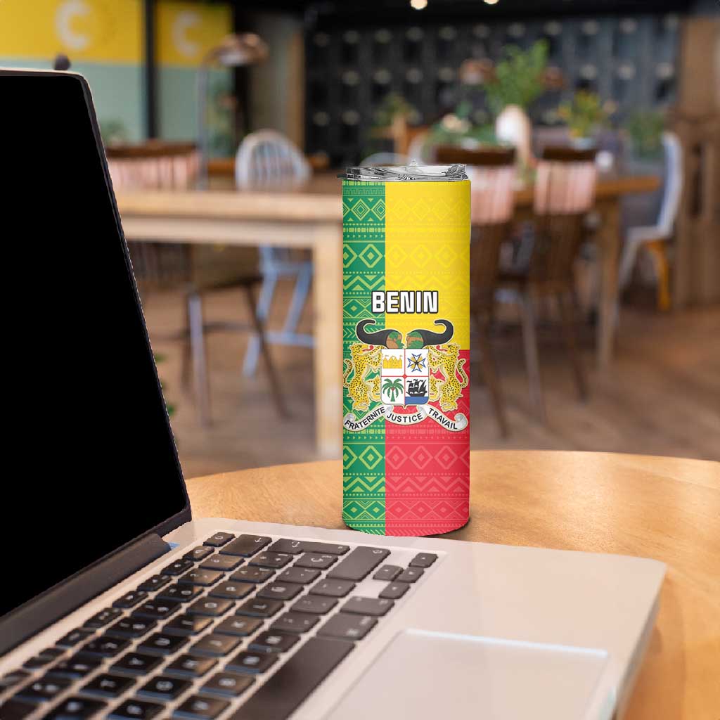Personalised Afro Benin Skinny Tumbler Flag Style - African Pattern