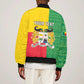Personalised Afro Benin Sleeve Zip Bomber Jacket Flag Style - African Pattern