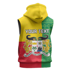 Personalised Afro Benin Sleeveless Zip Hoodie Flag Style - African Pattern - African Pride