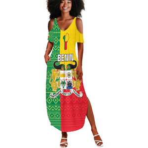 Personalised Afro Benin Summer Maxi Dress Flag Style - African Pattern