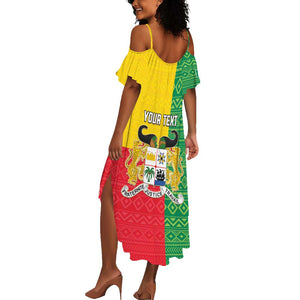 Personalised Afro Benin Summer Maxi Dress Flag Style - African Pattern