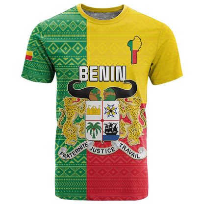 Personalised Afro Benin T shirt Flag Style - African Pattern