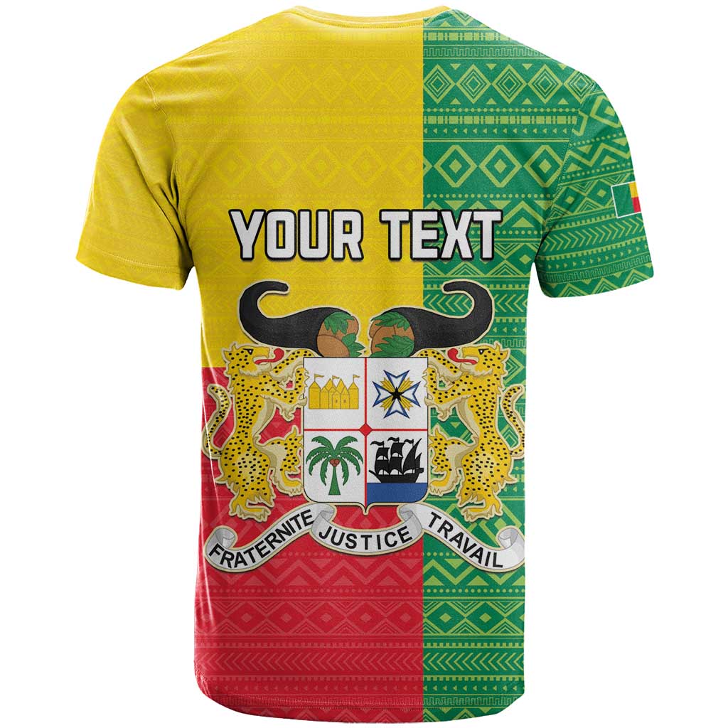 Personalised Afro Benin T shirt Flag Style - African Pattern