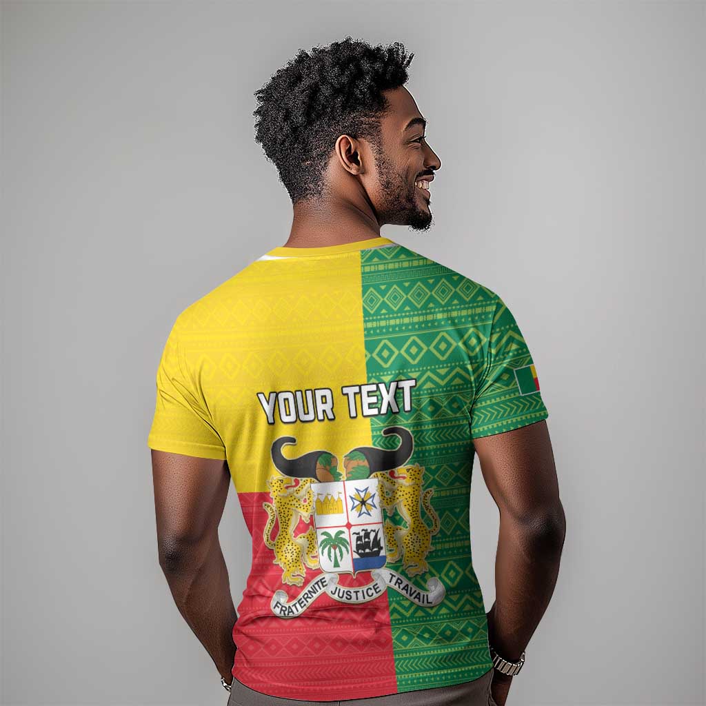 Personalised Afro Benin T shirt Flag Style - African Pattern