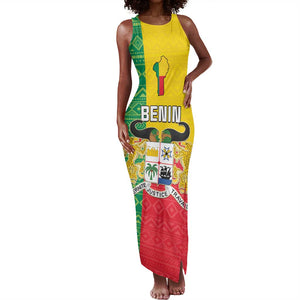 Personalised Afro Benin Tank Maxi Dress Flag Style - African Pattern