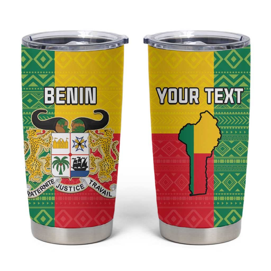 Personalised Afro Benin Tumbler Cup Flag Style - African Pattern