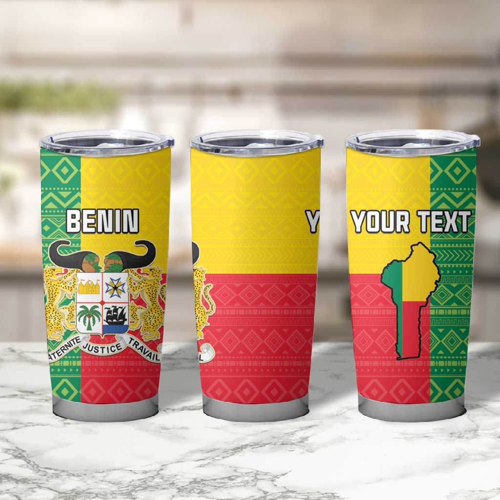 Personalised Afro Benin Tumbler Cup Flag Style - African Pattern