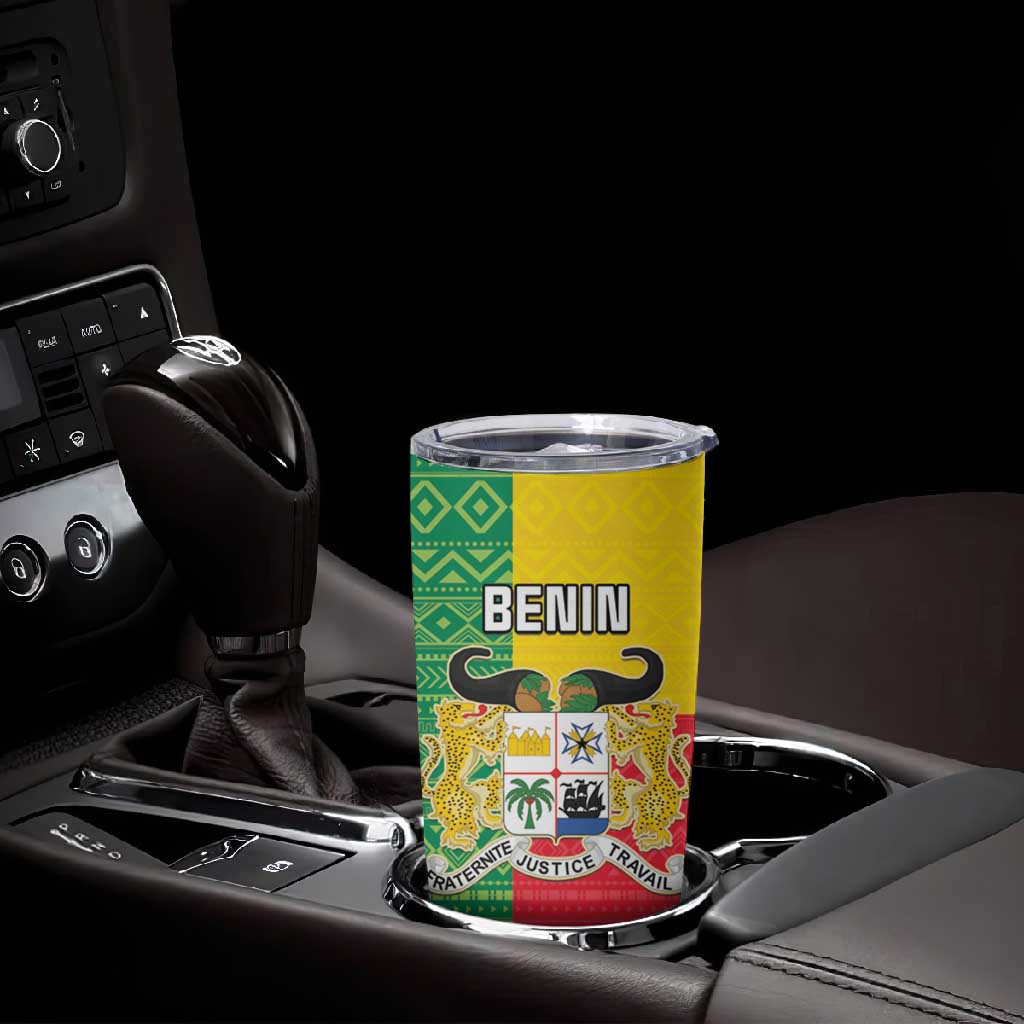 Personalised Afro Benin Tumbler Cup Flag Style - African Pattern