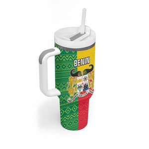 Personalised Afro Benin Tumbler With Handle Flag Style - African Pattern