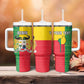Personalised Afro Benin Tumbler With Handle Flag Style - African Pattern