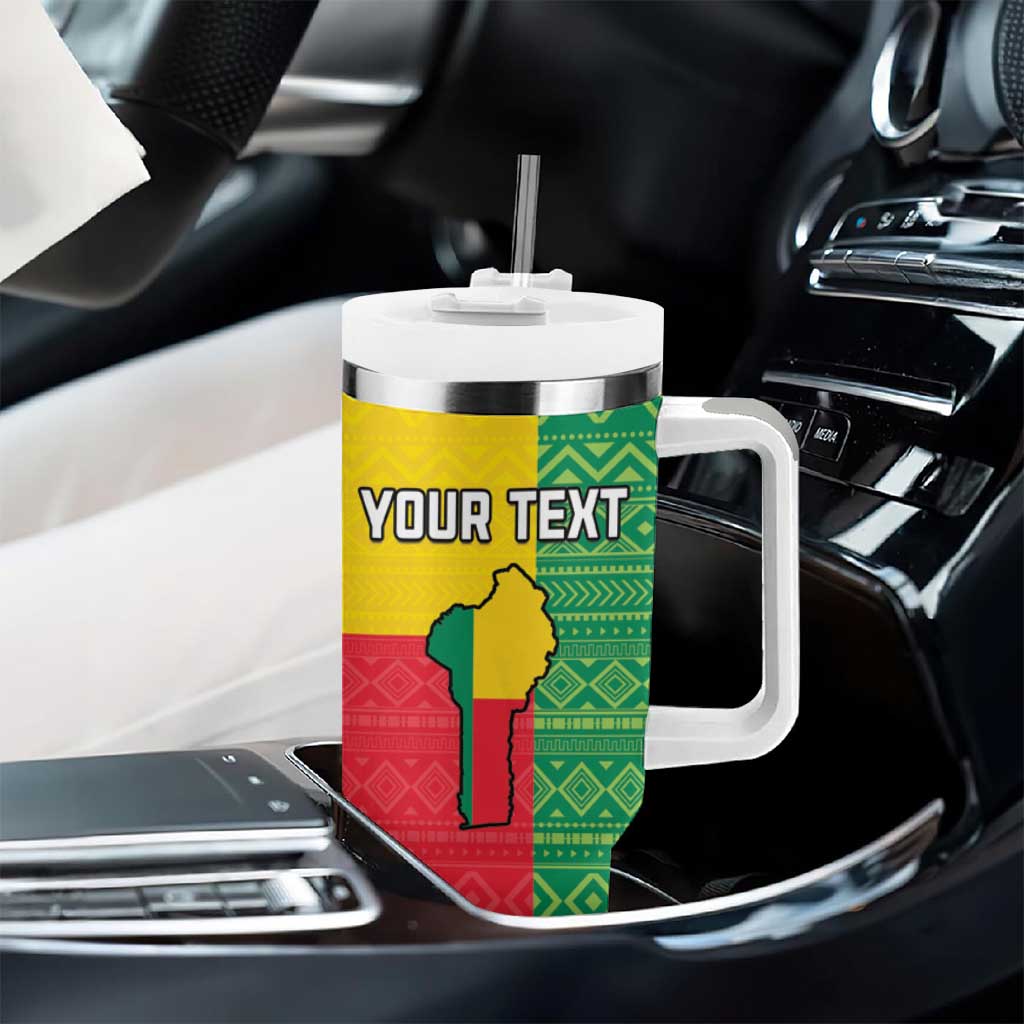 Personalised Afro Benin Tumbler With Handle Flag Style - African Pattern