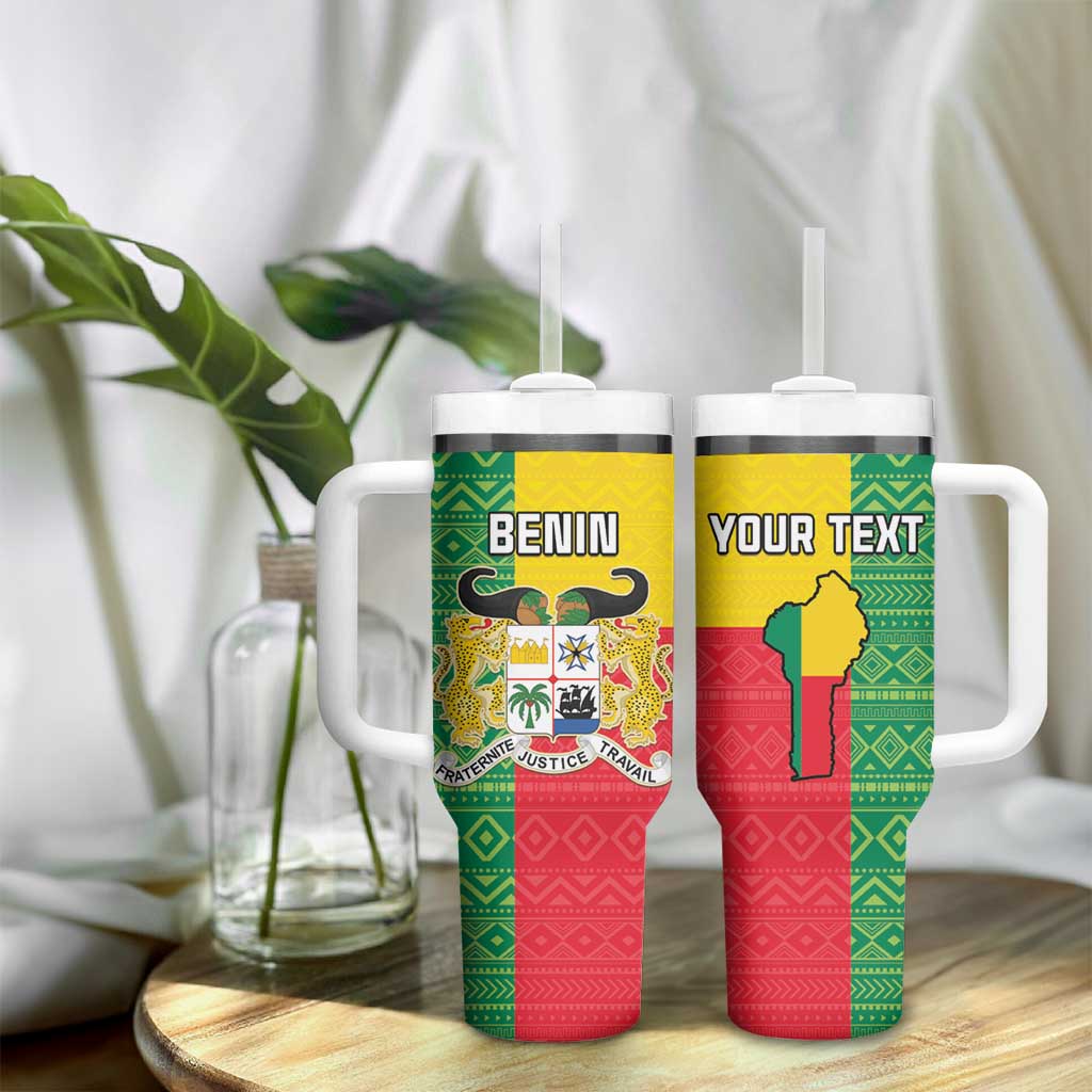 Personalised Afro Benin Tumbler With Handle Flag Style - African Pattern