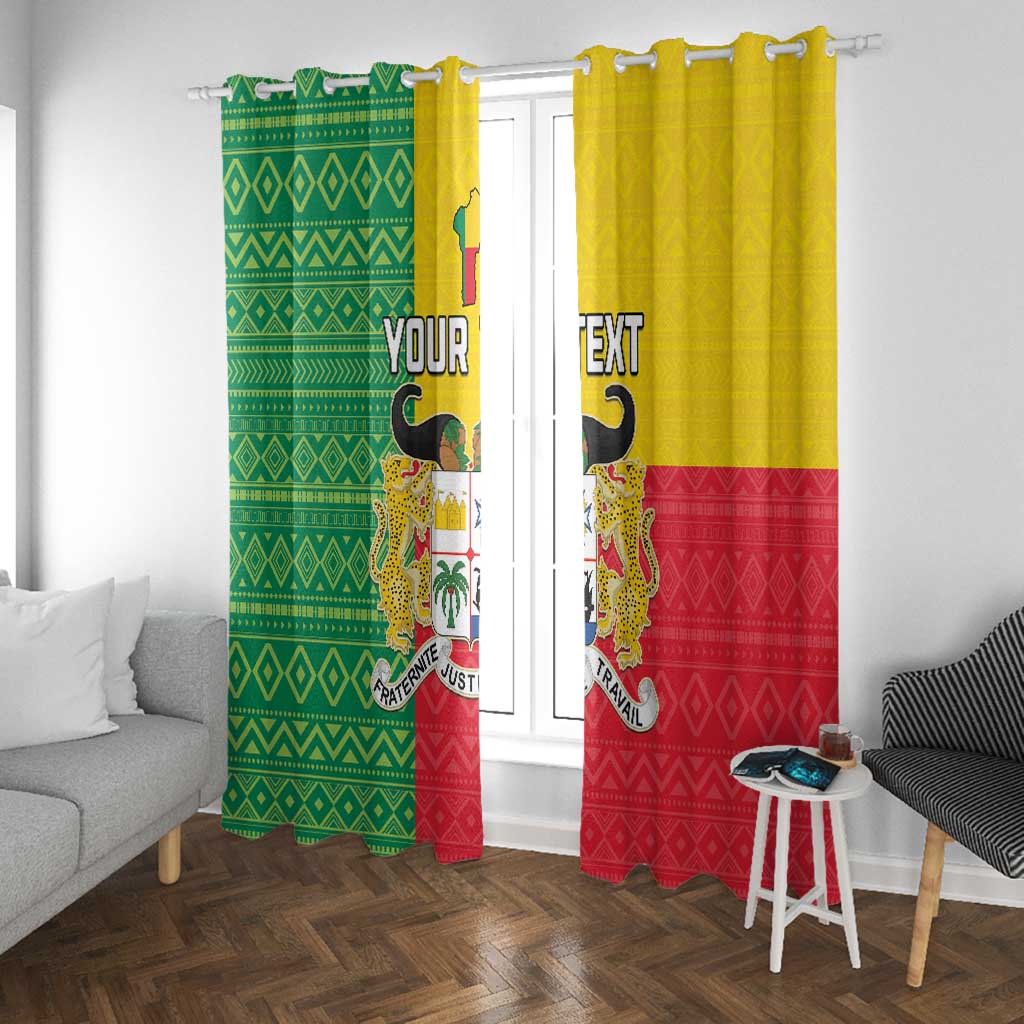 Personalised Afro Benin Window Curtain Flag Style - African Pattern